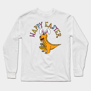 Easter Bunny Dinosaur T-Rex Long Sleeve T-Shirt